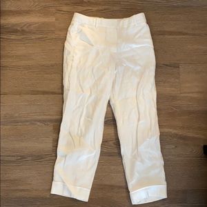 White linen pants